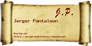 Jerger Pantaleon névjegykártya